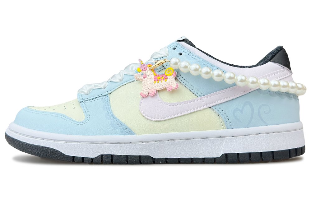Nike Dunk Low Dreamy Party Low-Top Skateboard Shoes Women's Beige Blue