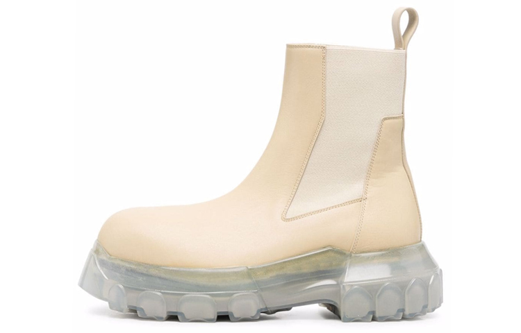 RICK OWENS/RO Short Chelsea Boots Women's Beige