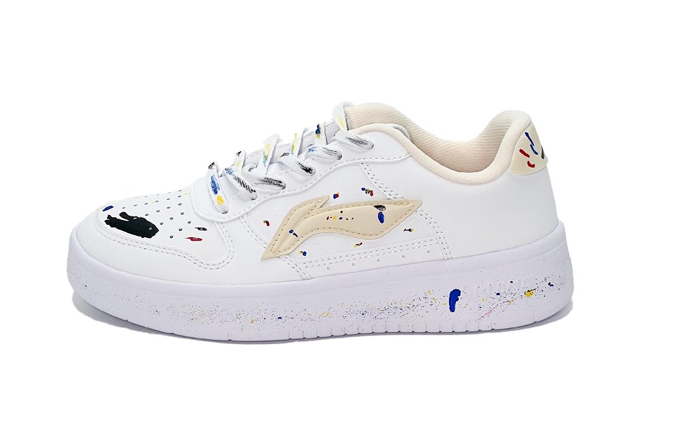 LiNing Pontoon Boats Slip Resistant, Abrasion Resistant, Lightweight Low Top Skateboard Shoes Women's White