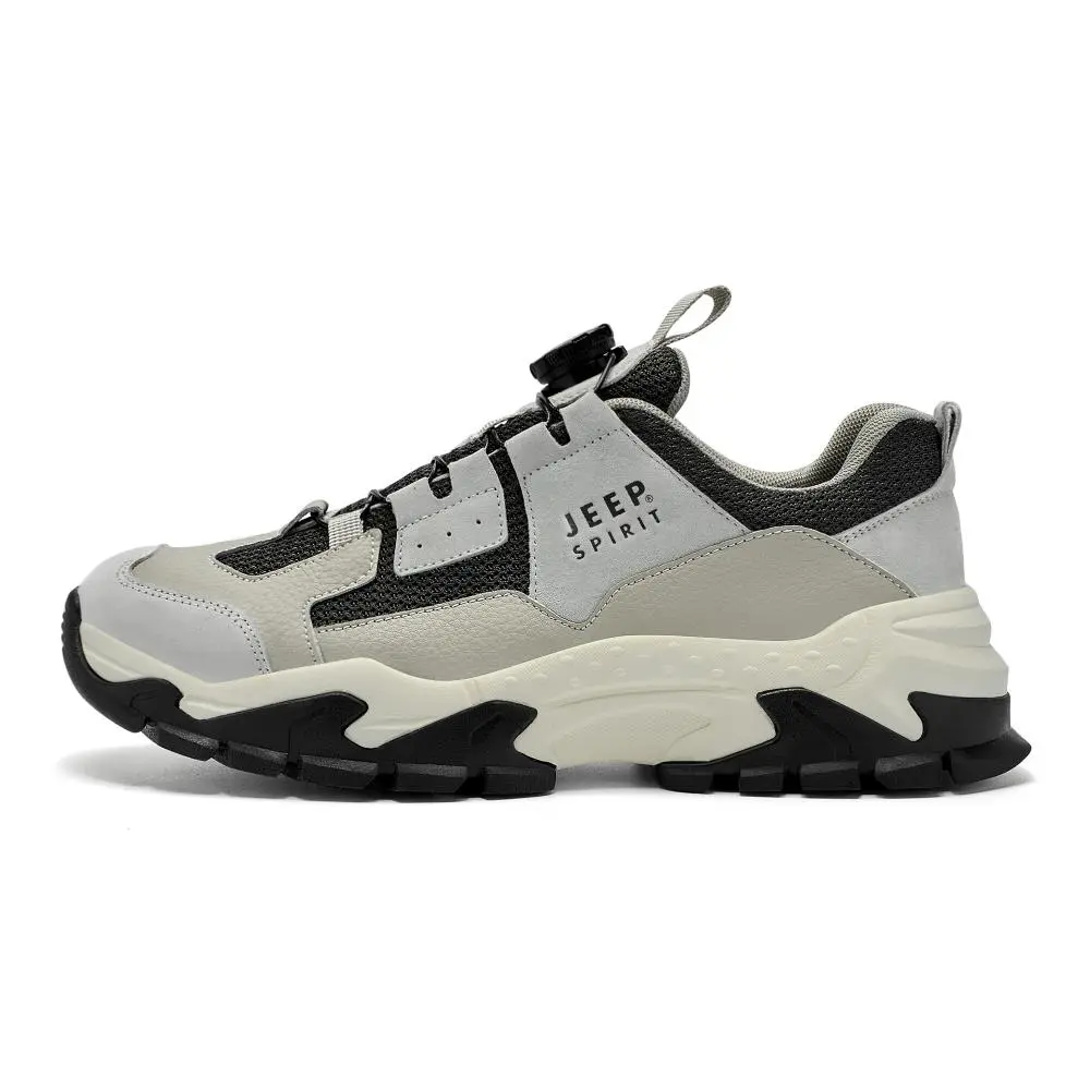 JEEP SPIRIT Low Top Chunky Sneakers Men's Moon Dust Gray