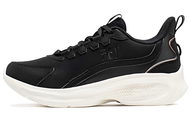 361° Cushioning Anti-Slip Wear-Resistant Water-Resistant Lightweight Rebound Low-Top Running Shoes Women's Black Gold