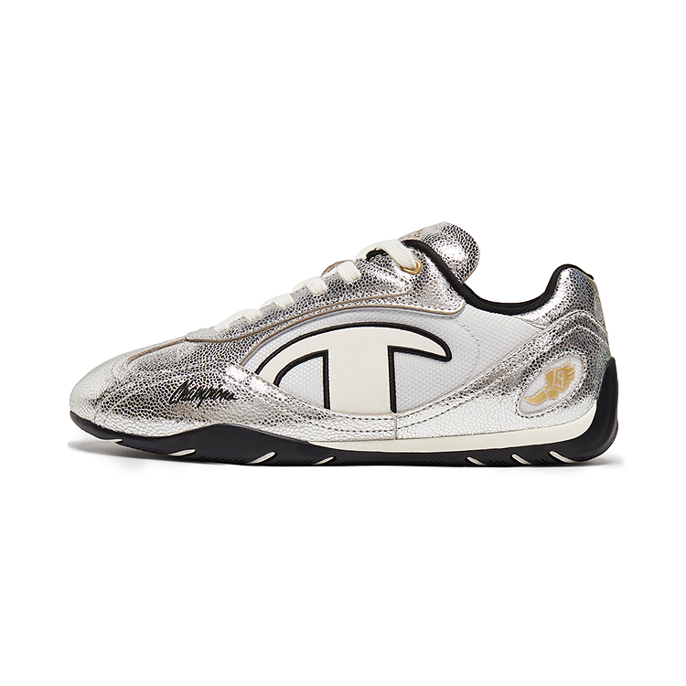 Champion Racing Shoes Support Low Top Casual Shoes Women's Silver White/Black