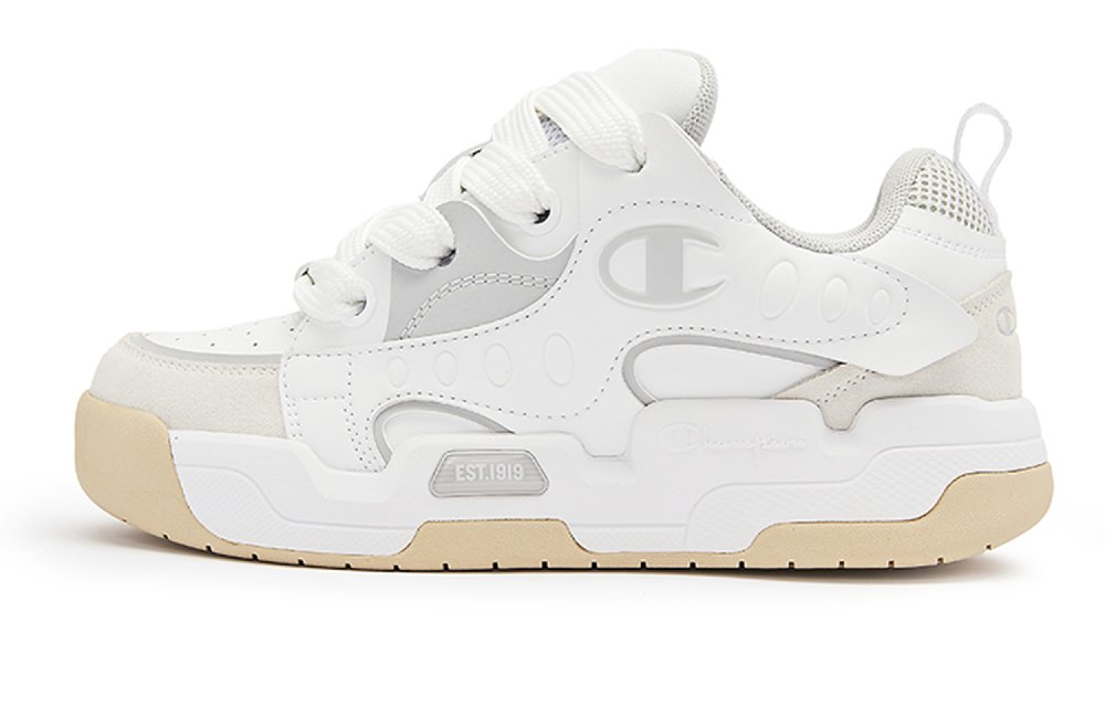 Champion Low-Top Skateboard Shoes Men's White Gray