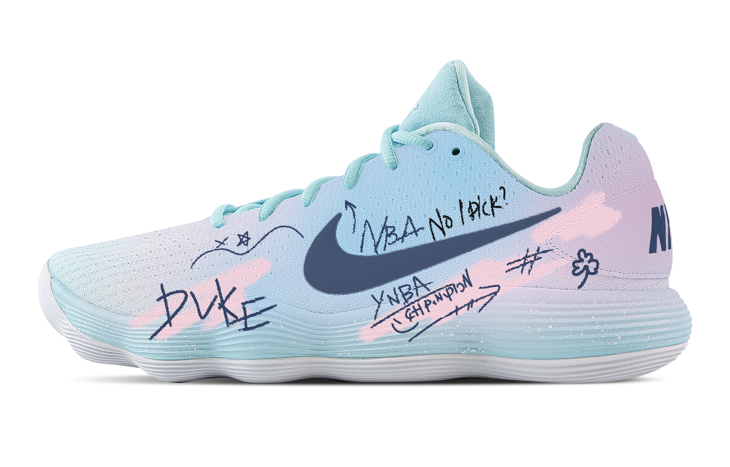 Nike Hyperdunk 2017 Street Graffiti Cushioning Coverage Support Low top Basketball Shoes Men's