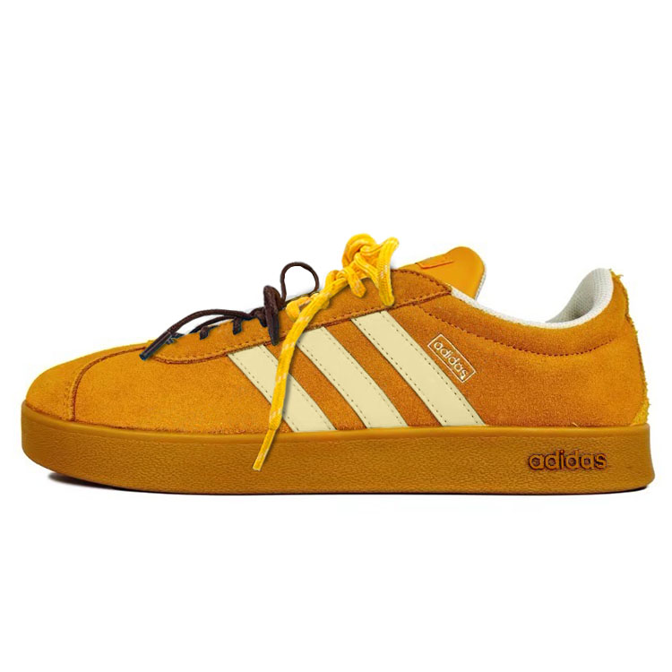 Adidas VL COURT 2.0 Low Top Skateboard Shoes Unisex Beige Yellow
