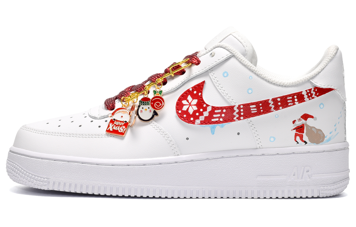 Nike Air Force 1 CUS ID Low-Top Skateboard Shoes Women's Red White