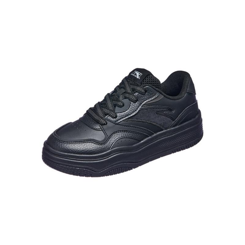 Anta Street Naughty Anti-Slip Wear-Resistant Breathable Height Increasing Low-Top Skateboard Shoes Men's Basic Black