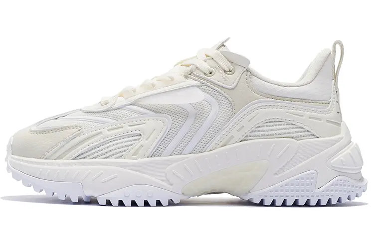 LiNing Xingji Cushioning, Slip Resistant, Abrasion Resistant, Rebound Low top Sports Casual Shoes Women's Ivory
