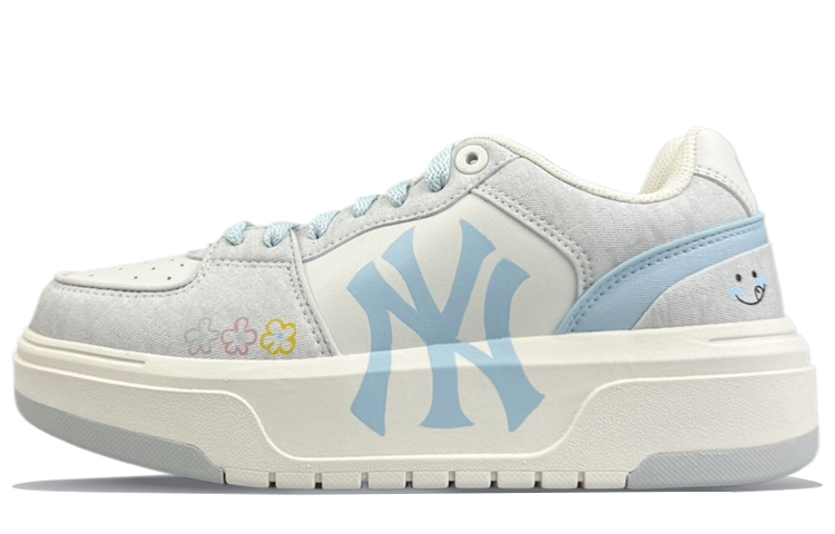 MLB Chunky Liner Slip-Resistant Cushioning Low-Top Skateboard Shoes Unisex Blue Gray