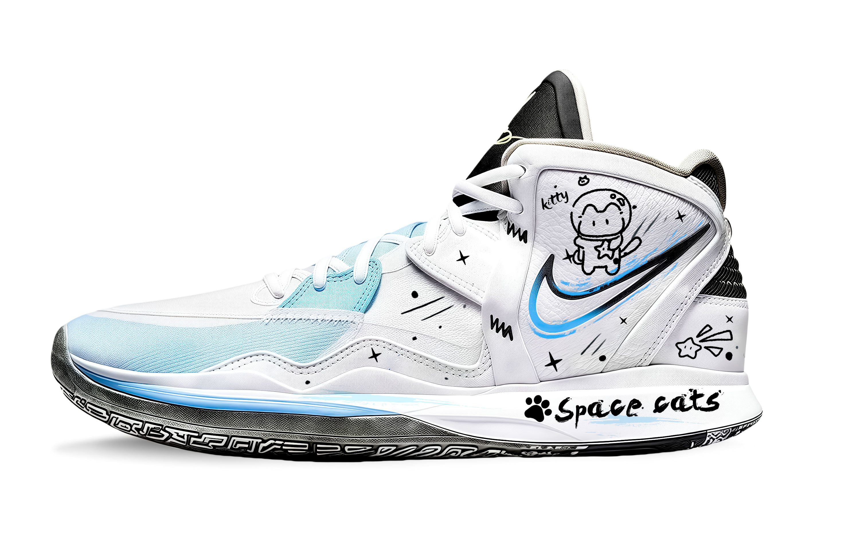 Nike Kyrie 8 Infinity Kyrie 8 Game Ready FMVP Mini Hero Abrasion Resistant Mid top Basketball Shoes Unisex White Blue