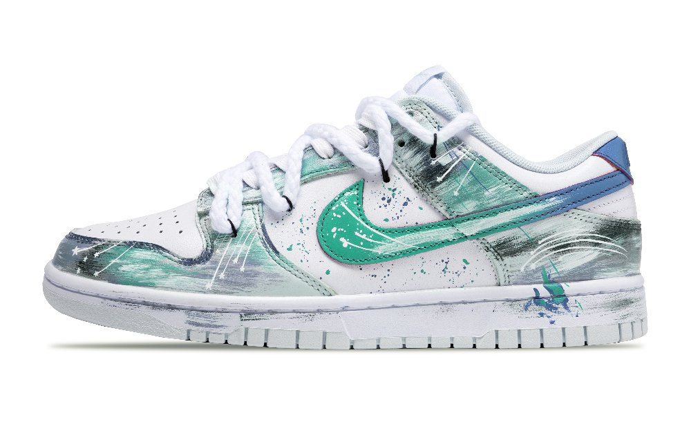 Nike Dunk Anti Slip Wear Resistant Low Top Skateboard Shoes Unisex White Green