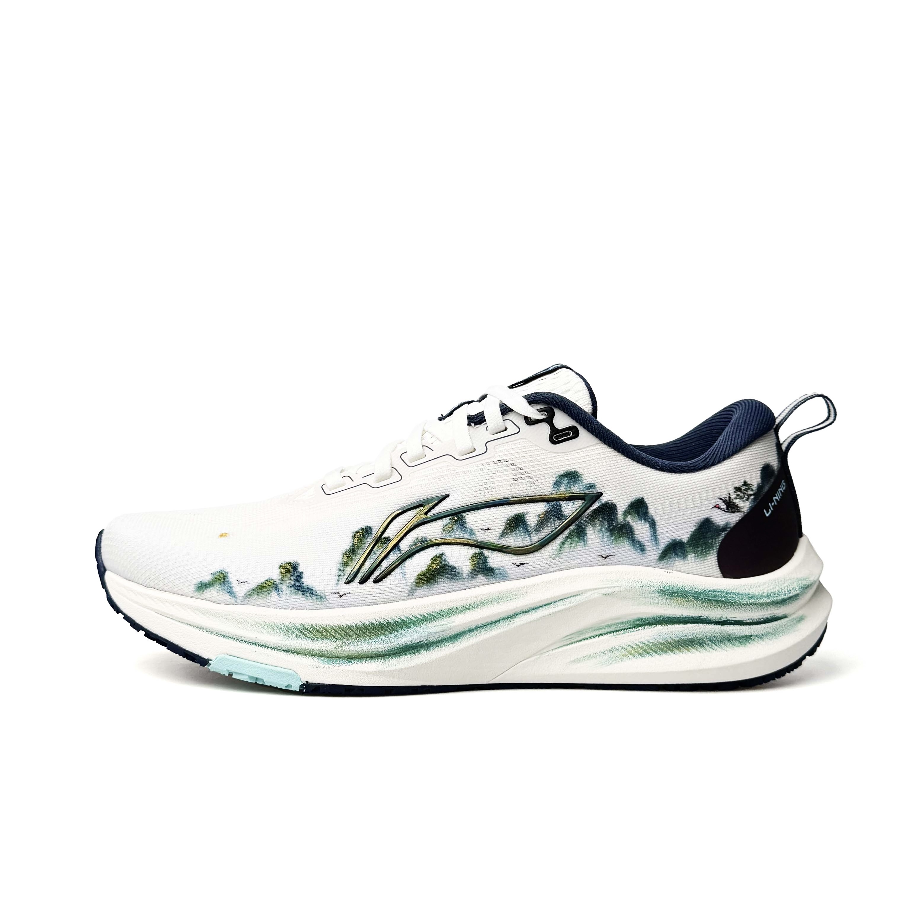LiNing Red Hare 8 Shock Absorbers Slip Resistant Abrasion Resistant Low top Casual Running Shoes Men's White Gold Green
