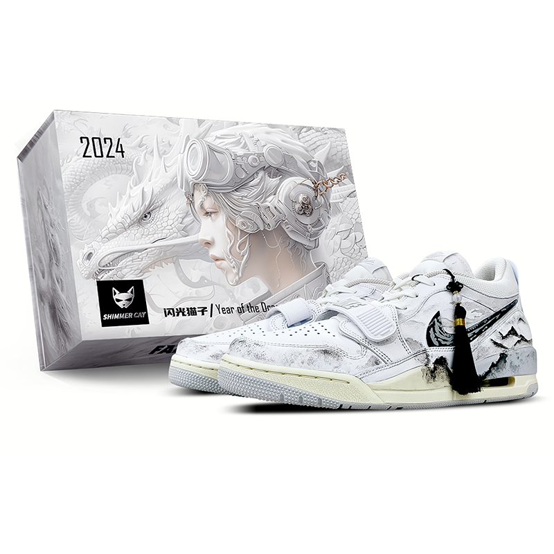 JORDAN Legacy 312 Vintage Basketball Shoes Men Low Top Black/White/Gray/Yellow
