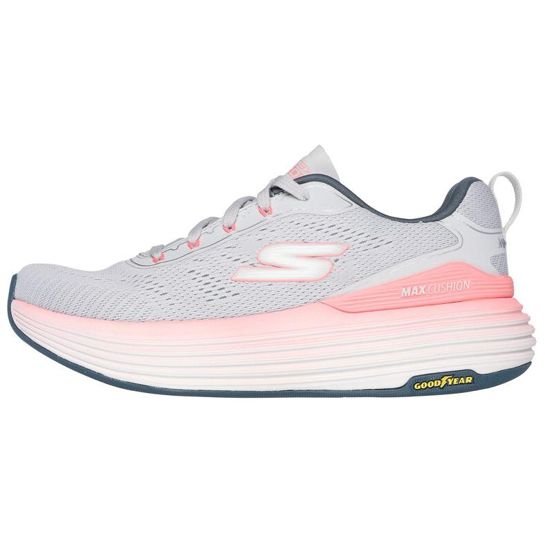 Skechers Max Cushioning Slip-Resistant Breathable Rebound Low-Top Casual Running Shoes Women's Gray Pink