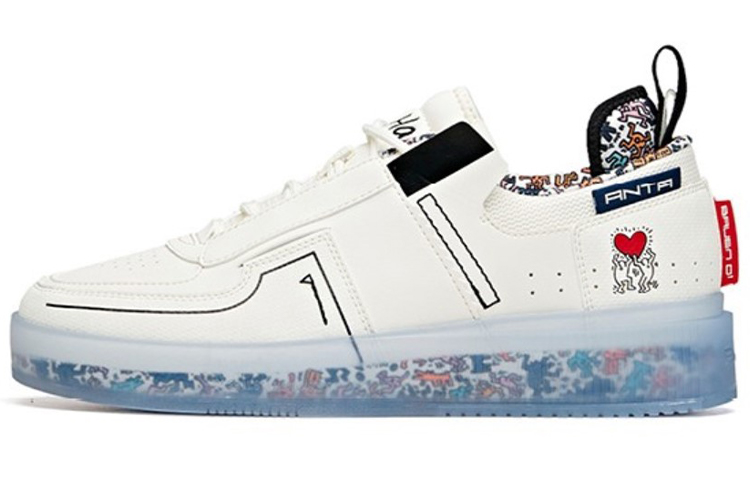 Anta Coverage  Thermal Slip Resistant Low top Skateboard Shoes Men's White Black