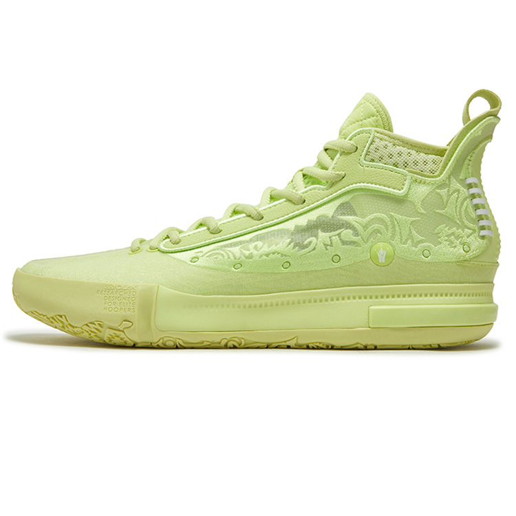361° Cushioning, Slip Resistant, And Abrasion Resistant High Top Basketball Shoes Men's Light Fruit Green