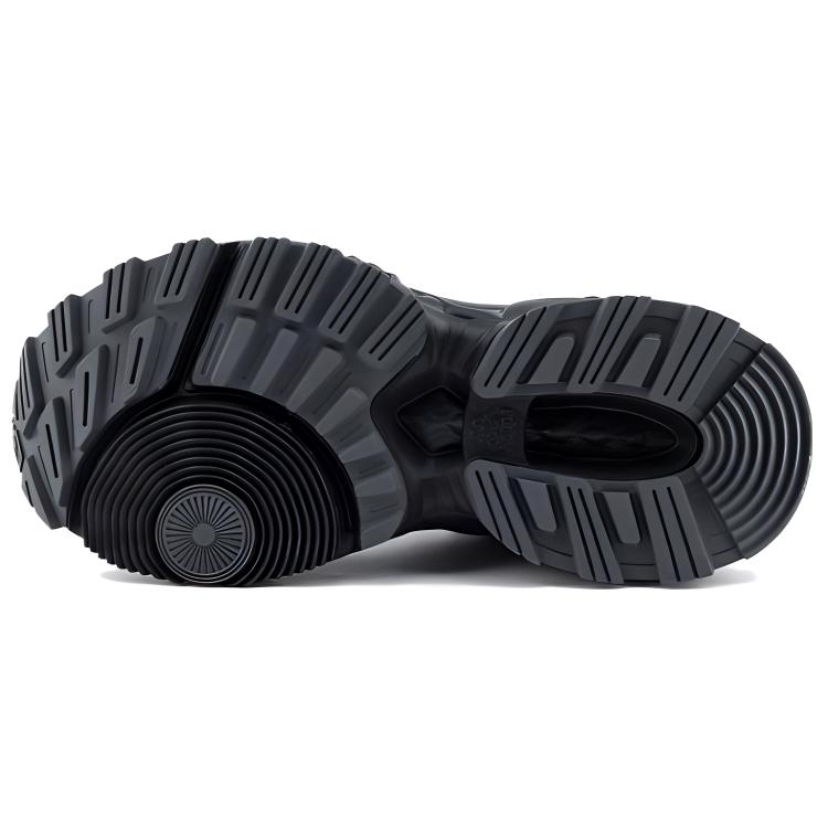Kappa Anti-Slip Wear-Resistant Low-Top Chunky Sneakers Unisex Black