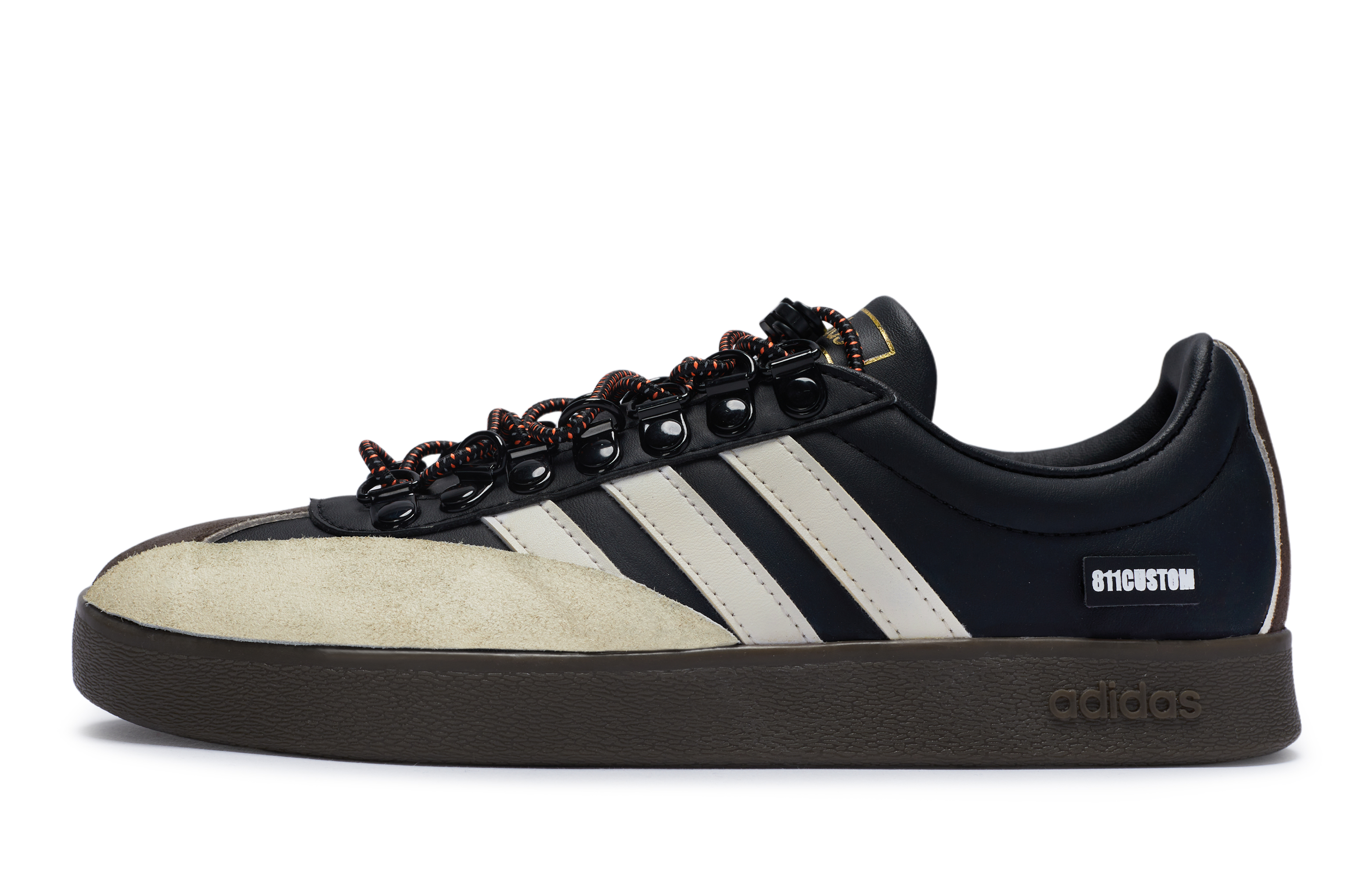 Adidas Neo Vl Court 811 Manufacture Black Coffee Time Machine Low-Top Skateboard Shoes Unisex Black Beige