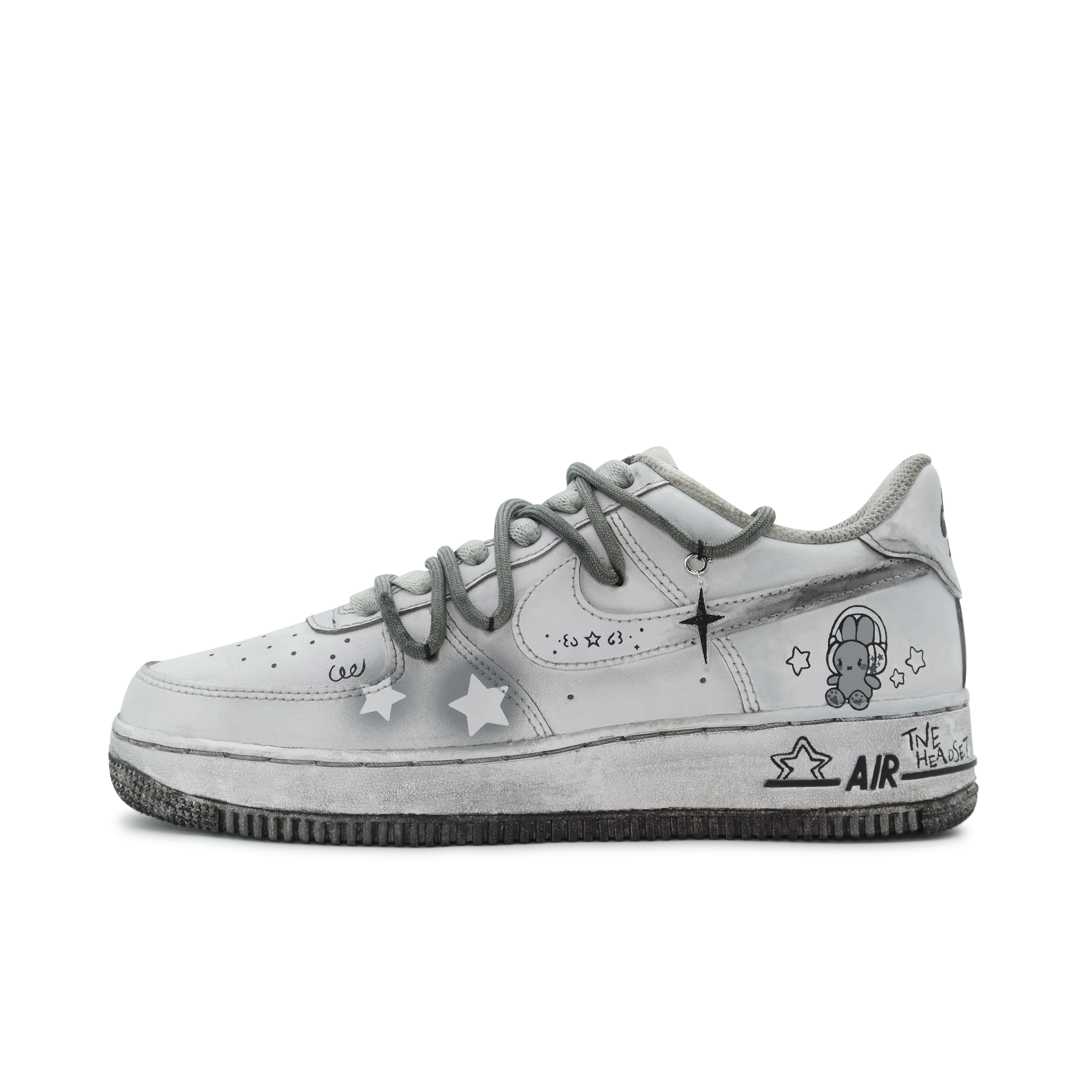 Nike Air Force 1 Low Skateboard Shoes GS Distressed Grey