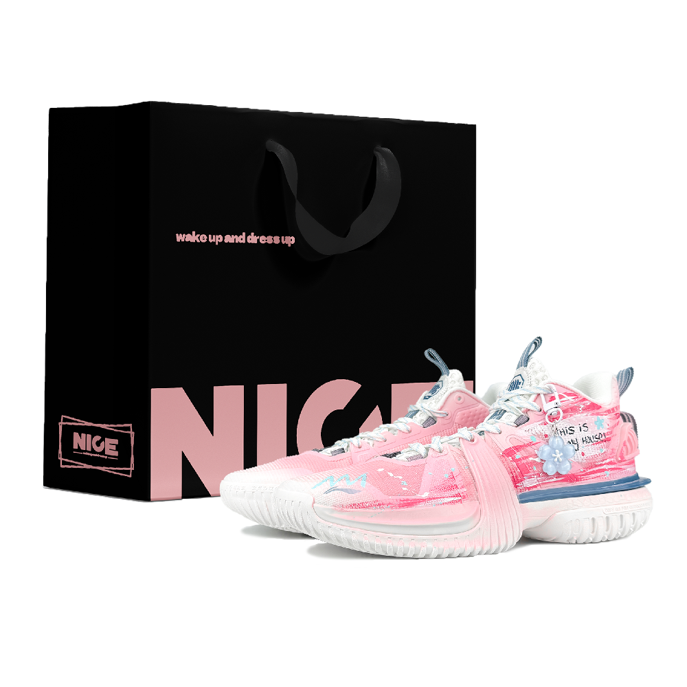 LiNing Storm 2024 Lightweight Rebound Slip Resistant Low Top Basketball Shoes Men's Pink