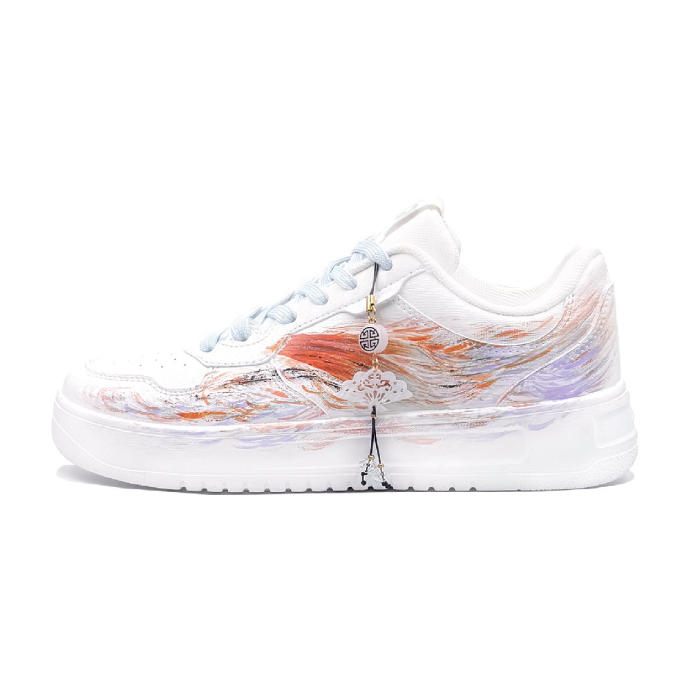 Anta Relaxed Abrasion Resistant Breathable Low Top Skateboard Shoes Unisex Orange Purple