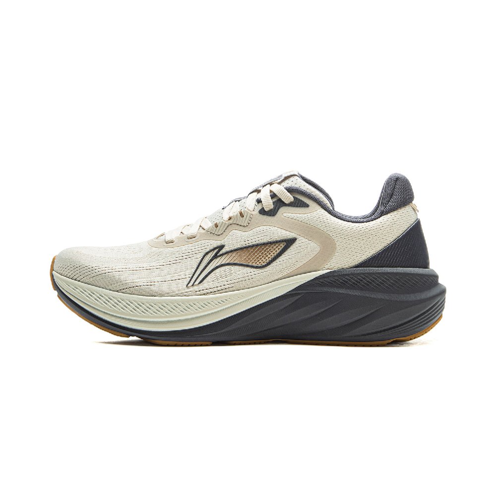 LiNing Cushioning And Breathable Low Top Casual Running Shoes Men's Silver Birch Gray Ebony Black