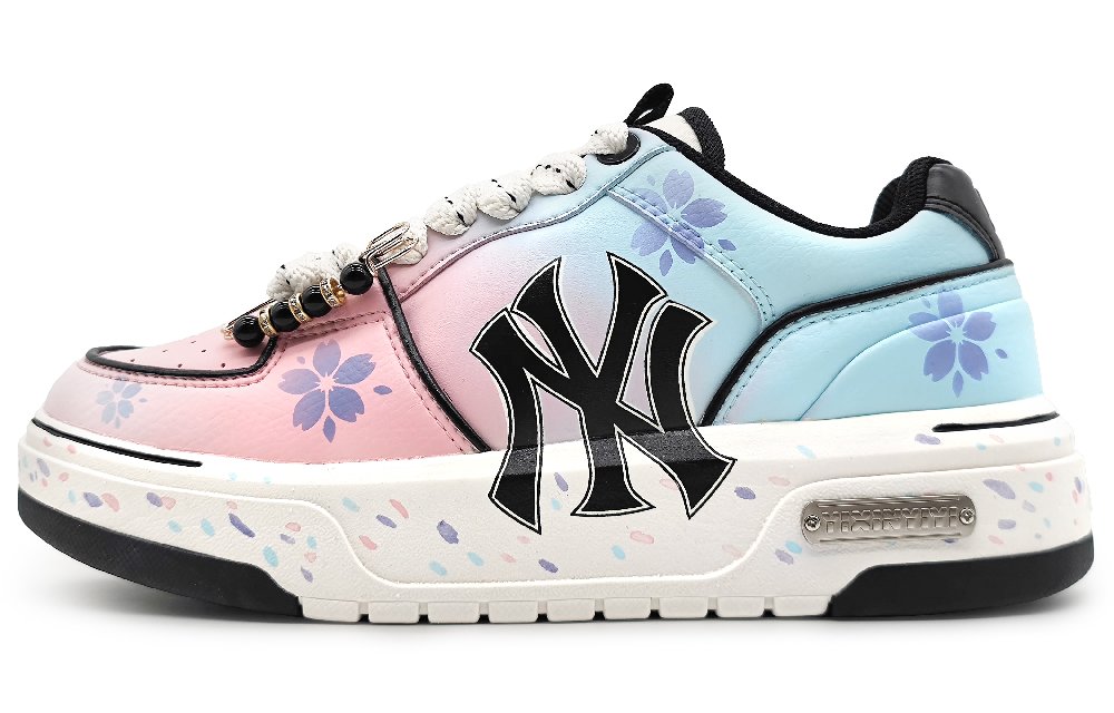 MLB Chunky Liner Wear-Resistant Height Increasing Low-Top Skateboard Shoes Unisex Gradient Blue Pink