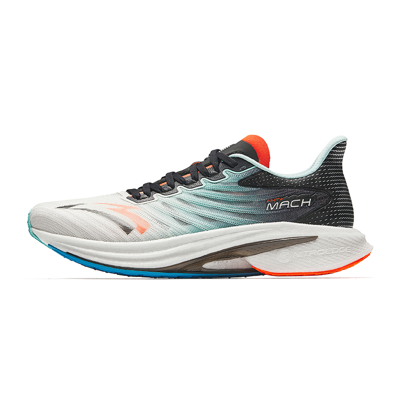 Anta MACH 4.0 Slip Resistant Abrasion Resistant Low top Running Shoes Men's Black White Blue