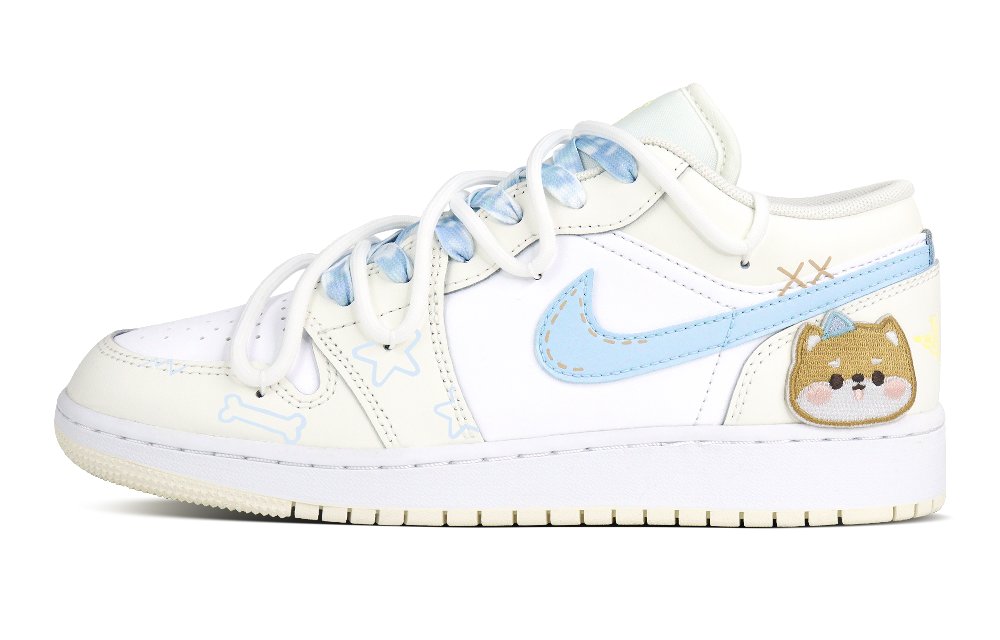 Jordan Air Jordan 1 Cushioning Anti-Slip And Wear-Resistant Low-Top Vintage Basketball Shoes GS Light Yellow