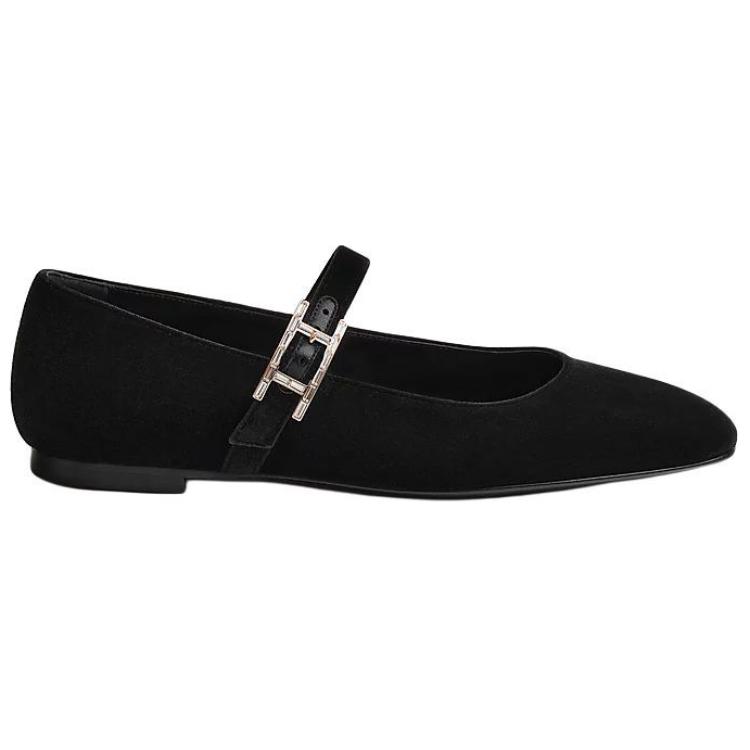 HERMES Jane Mary Jane Shoes Women's Black
