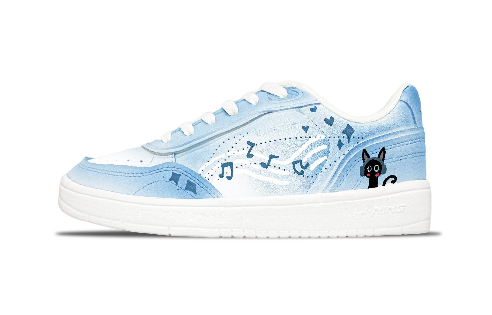 LiNing Su Anti Slip Wear Resistant Low Top Skateboard Shoes Women's Glacier Blue