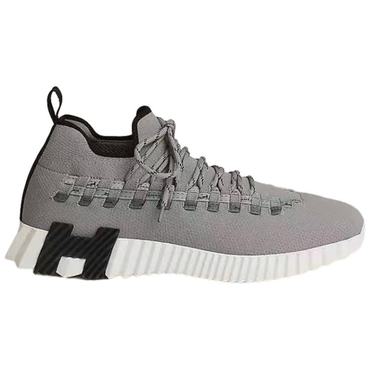 HERMES Fle Mid top Sports Casual Shoes Men's Gray