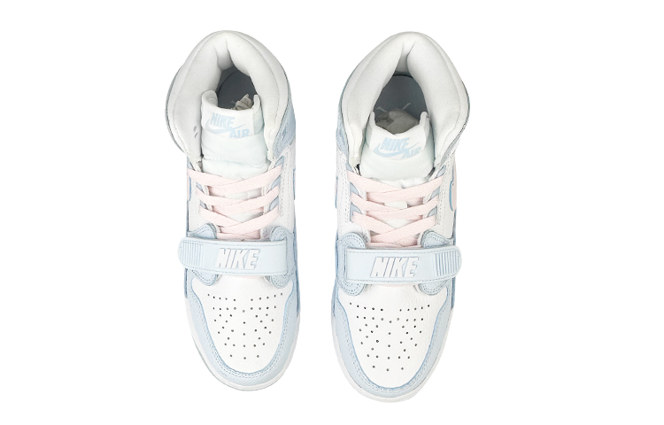 Jordan Legacy 312 Cushioning Wear-Resistant Mid-Top Vintage Basketball Shoes Women's Blue White