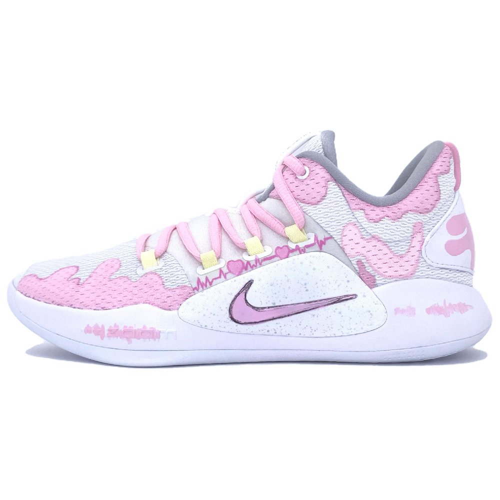 Nike Hyperdunk X Anti-Slip Wear-Resistant Low-Top Basketball Shoes Men White Pink