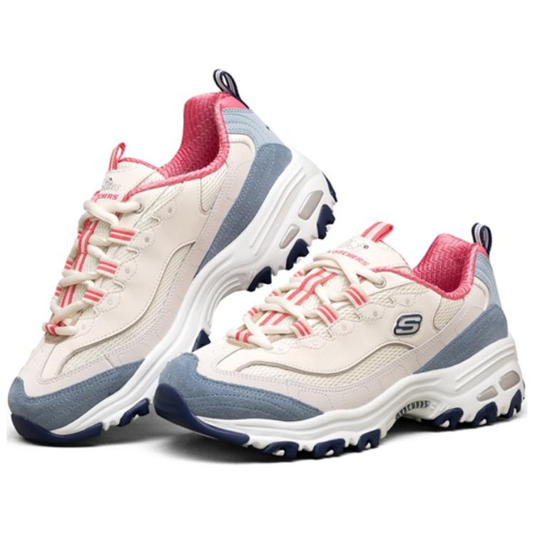 Skechers D'LITES 1.0 Low Top Casual Shoes Women's White Blue купить в интернет-магазине Yoocart с быстрой доставкой по России.
