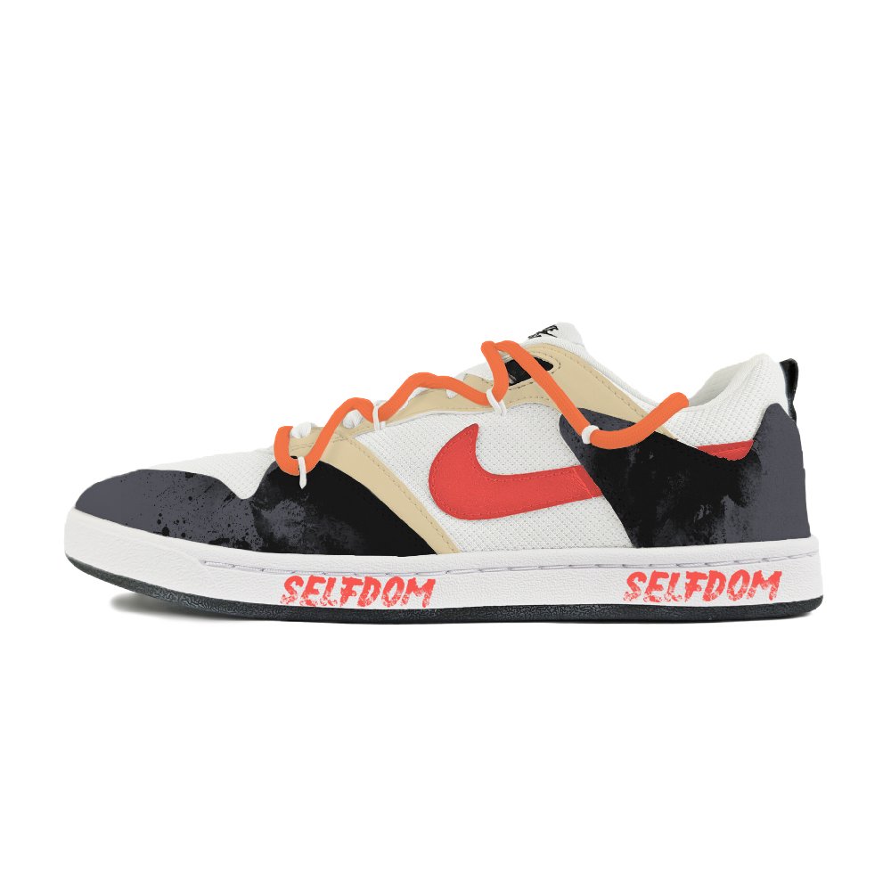 Nike SB Alleyoop Abrasion Resistant Low Top Skateboard Shoes Men's White Orange Black