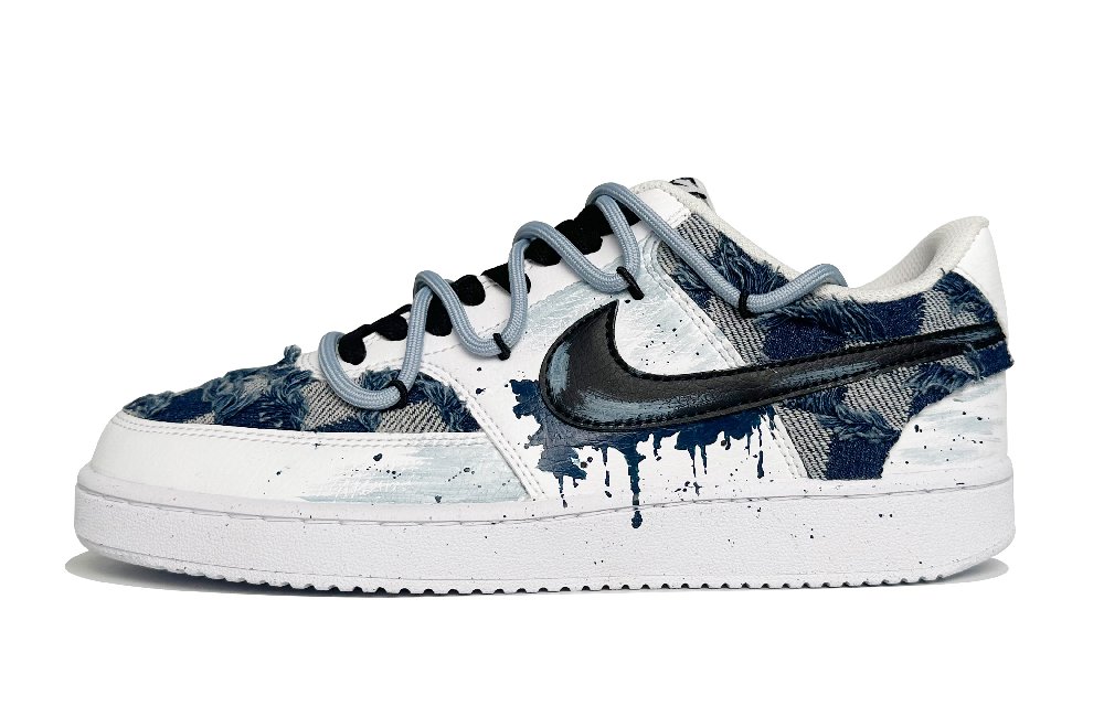 Nike Court Vision 1 Anti-Slip Wear-Resistant Low-Top Skateboard Shoes Men's Blue White