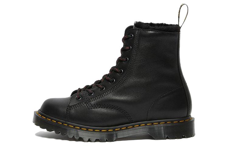 Dr. Martens Barton Shearling Lined Leather Ankle Boots 'Black' Women's