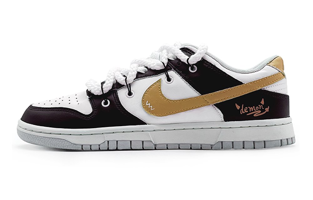 Nike Dunk 'Neutral Grey' Slip-Resistant Cushioning Abrasion-Resistant Low-Top Skateboard Shoes GS Black Yellow