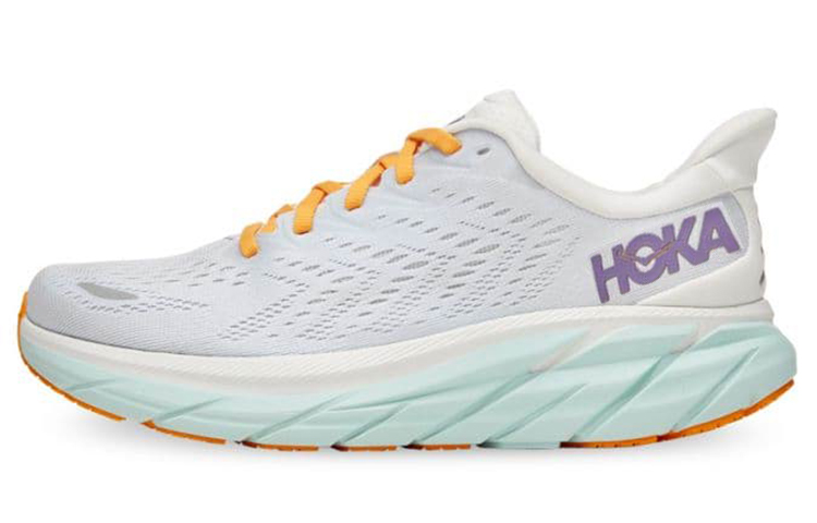 HOKA ONE ONE Clifton 8 Blanc De Blanc Purple Seafoam Women's