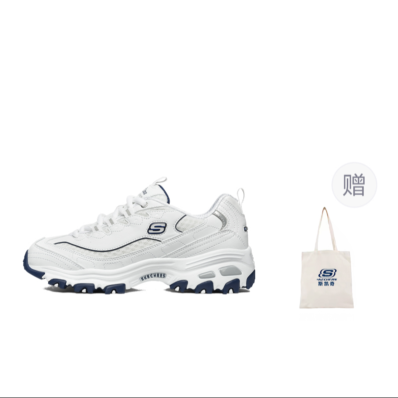 Skechers D'LITES 1.0 Shock Absorbers Slip Resistant Low Top Chunky Sneakers Women's White Blue