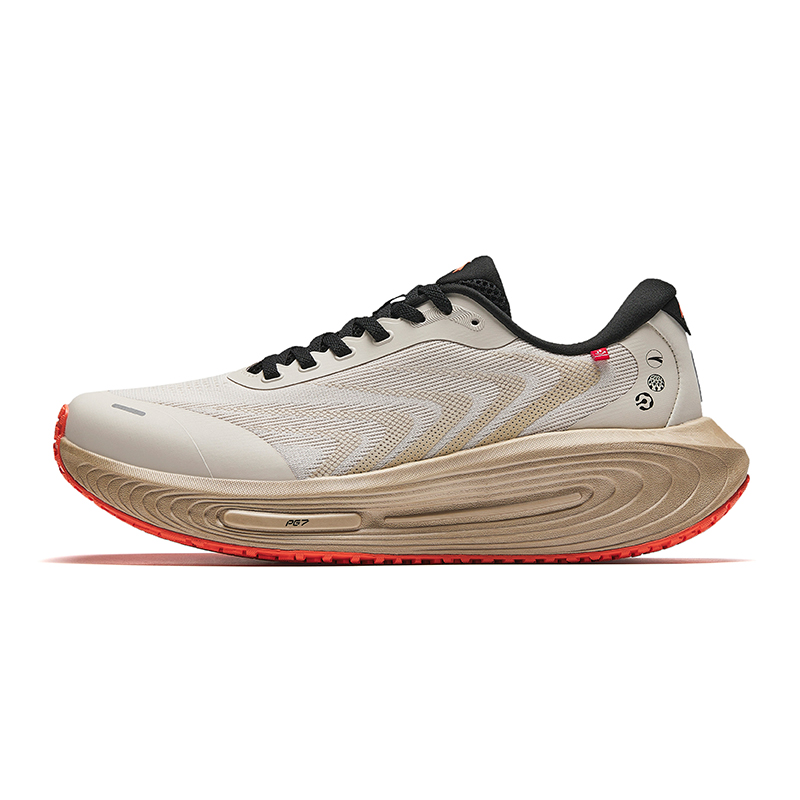 Anta Running Collection Anti Slip Wear Resistant Low Top Sprint Running Shoes Men's Beige Brown