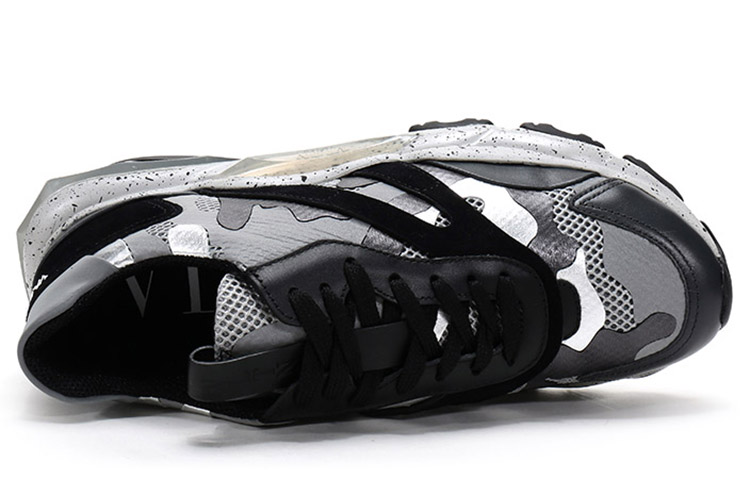 Valentino Bounce Low-Top Chunky Sneakers Men's Silver Black