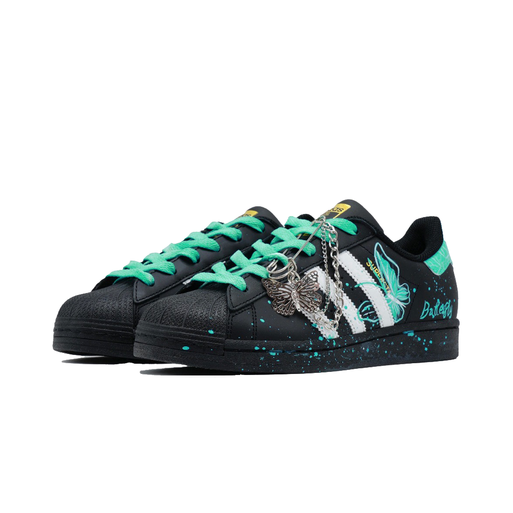 Adidas Originals SUPERSTAR Summer Enchantress Butterfly Low Top Skateboard Shoes Unisex Mint Green