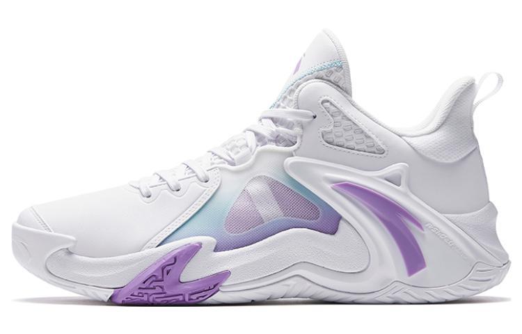 Anta Airspace 4 Anti Slip Wear Resistant Low Top Basketball Shoes Men's White Purple