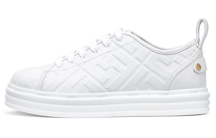 FENDI Leather Flatform White Women's