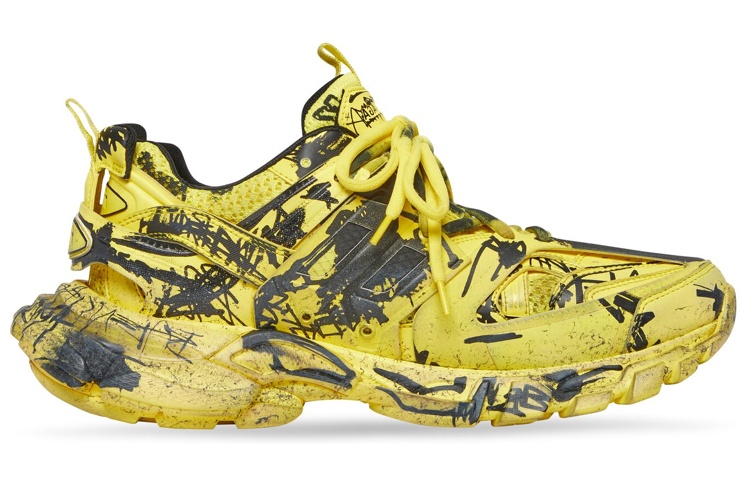 Balenciaga Track 1.0 Graffiti Chunky Sneakers Men's Yellow Black