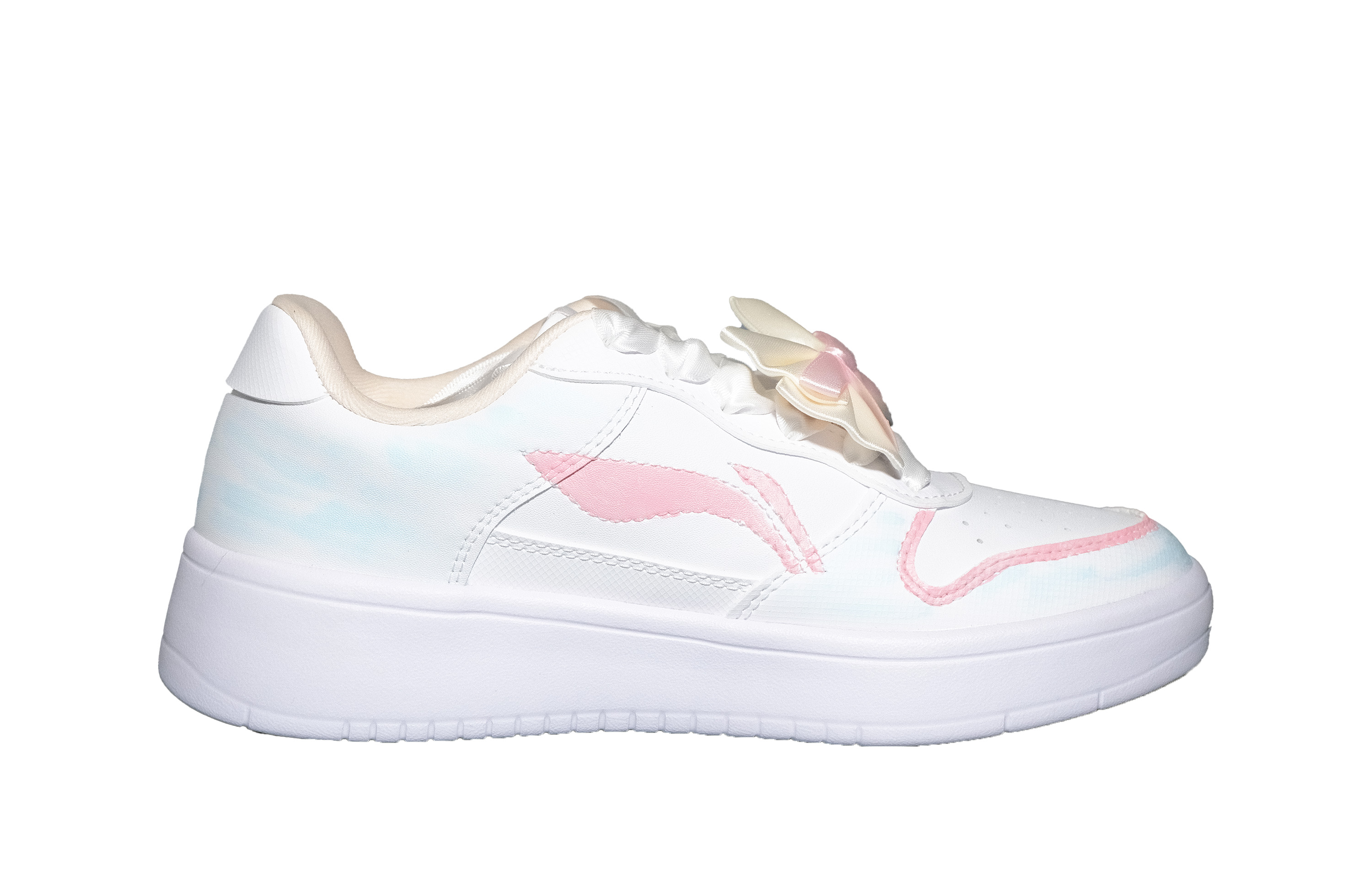 LiNing Pontoon Boats Coverage Abrasion Resistant Low top Skateboard Shoes Women's White