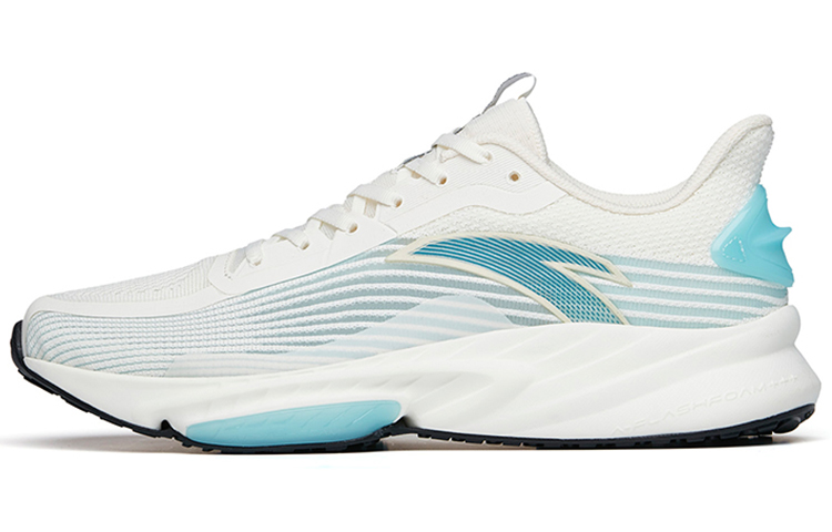 Anta Cushioned Slip-Resistant Abrasion-Resistant Breathable Low-Top Running Shoes Men's White Blue