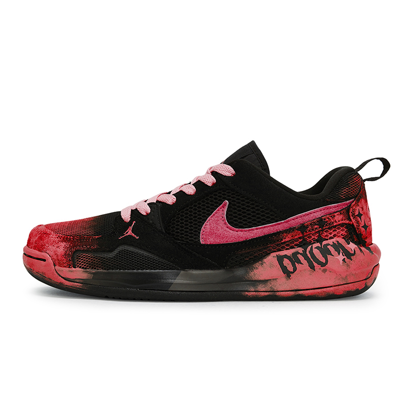 Jordan CMFT Era REGO Hot Dog, Aurora Prism Red Abrasion Resistant Low Top Casual Shoes Unisex Black Red